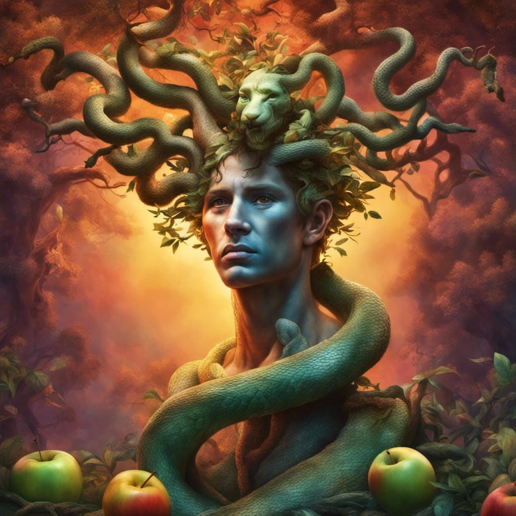 Adam and Eve: Hyperrealistic Splash Art