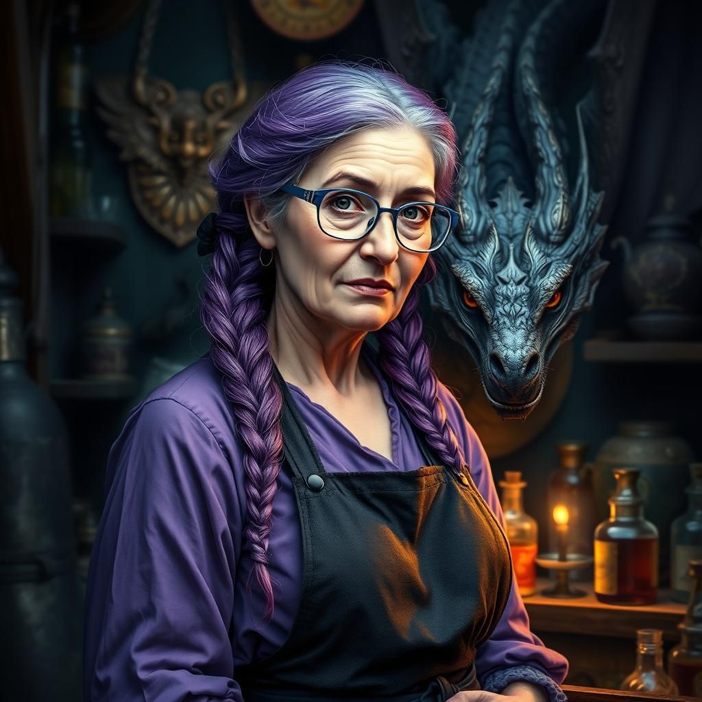 Magic Shopkeeper Portrait in Skyrim Style