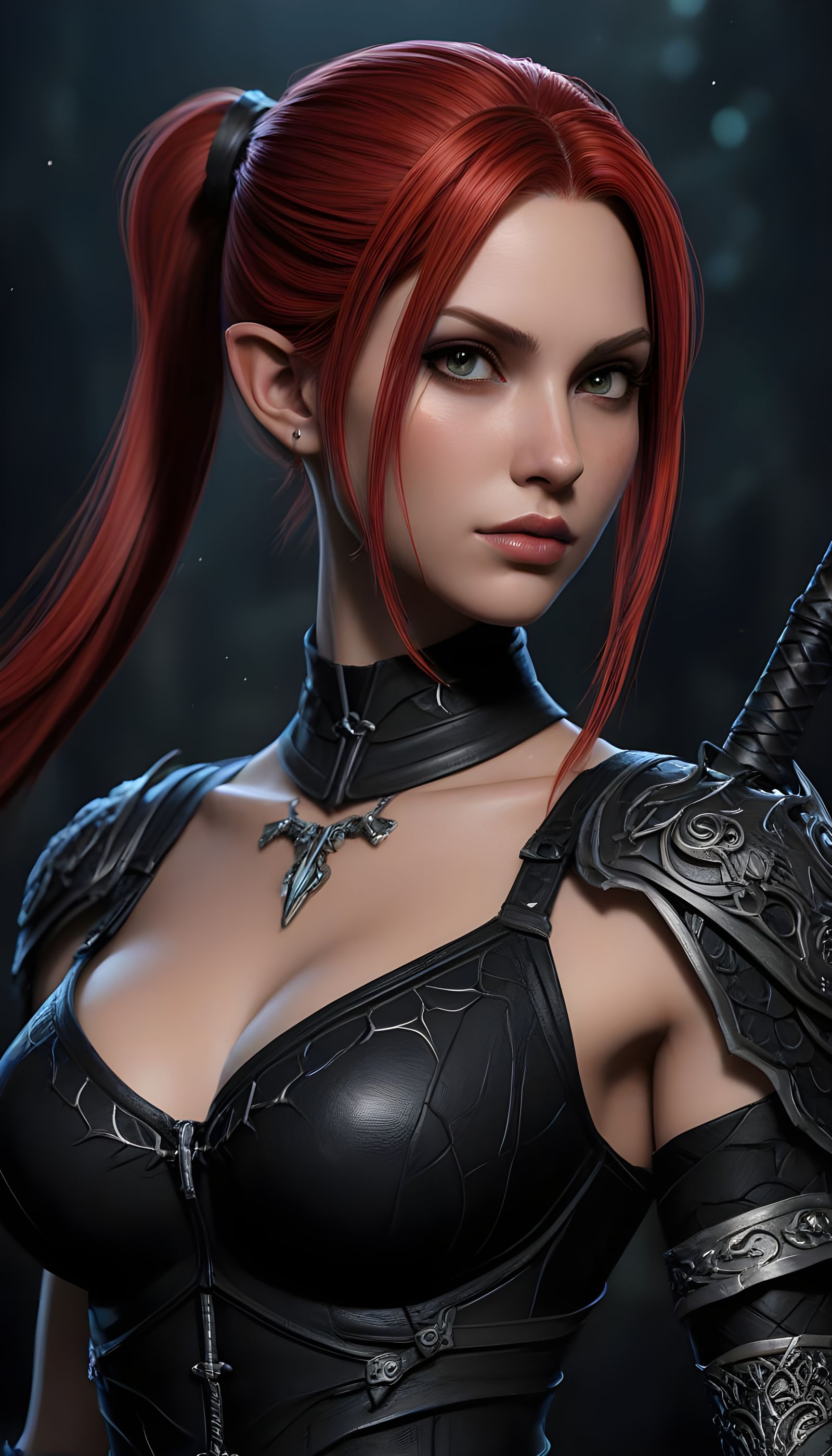 Morrigan: Dragon Age Warrior in Mesmerizing Combat Pose