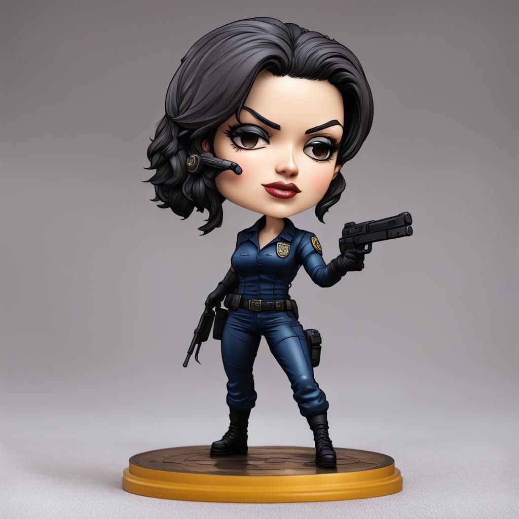 Alcina Dimitrescu Bobblehead in Comic Book Art