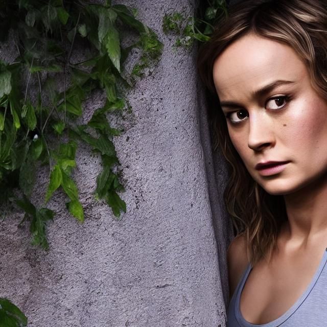 Brie Larson in Jungle Portrait, Hyperrealistic Style