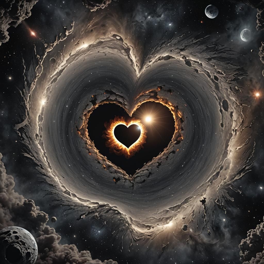 Love Heart Pulled into a Galactic Black Hole