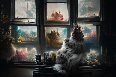 Majestic Cat Surveys His Kingdom: Digital Painting