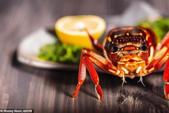 Hyper-Realistic Clockpunk Crab in Dystopian Sci-Fi Setting