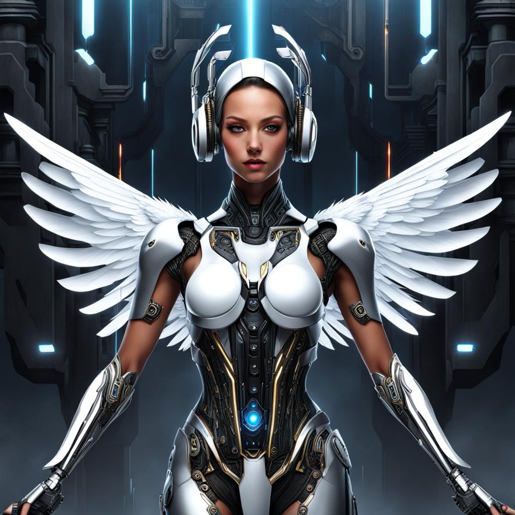 Futuristic Cyborg Angel