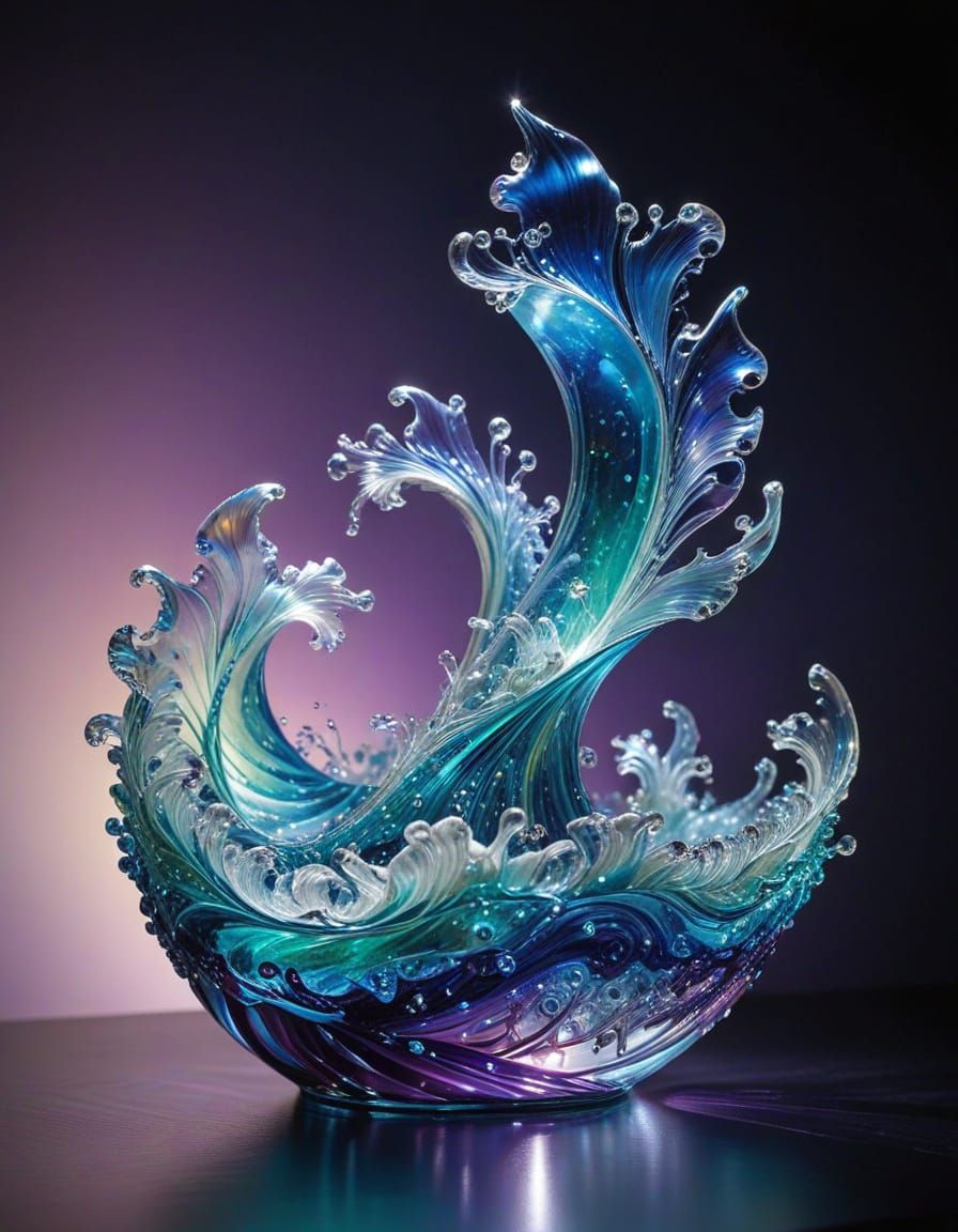 Ethereal Art Nouveau Glass Sculpture