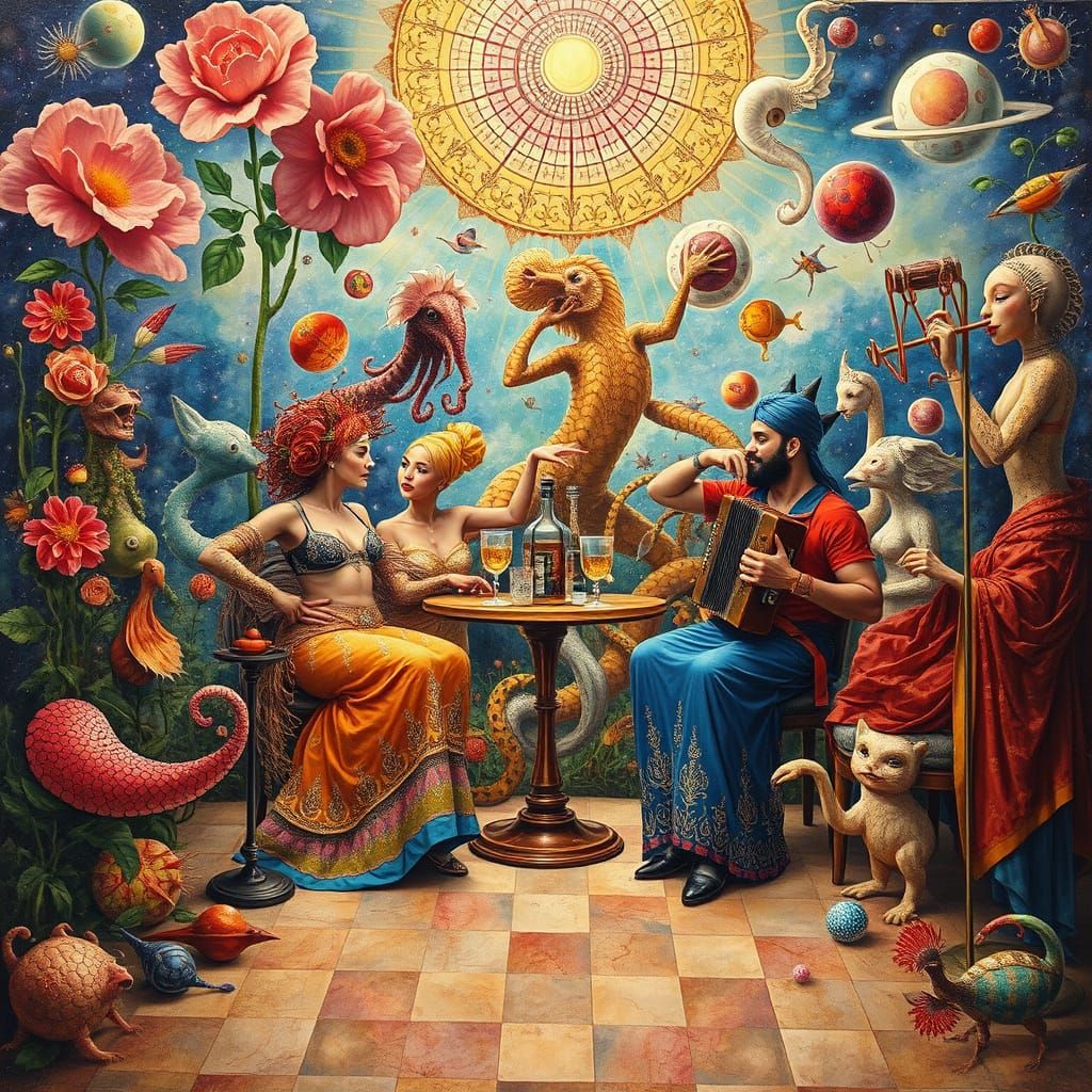 Psychedelic Sacred Geometry Utopia in Bizarre Maximalism