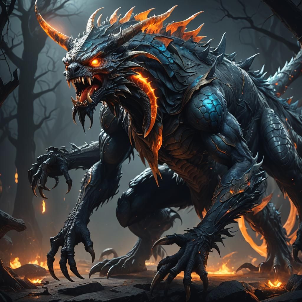 Halloween Monster Concept Art in Dark Fantasy Style