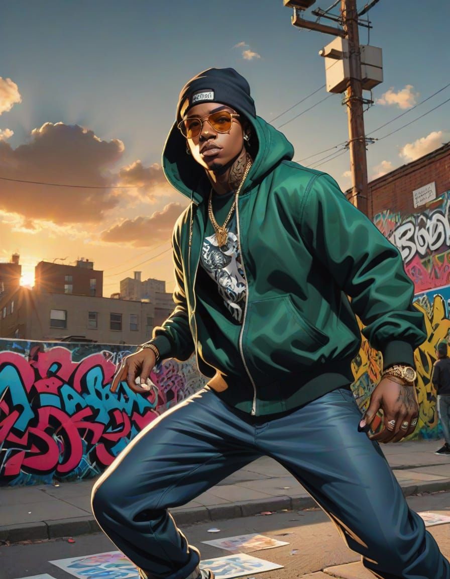 Confident Carl Johnson in Comic Book Style