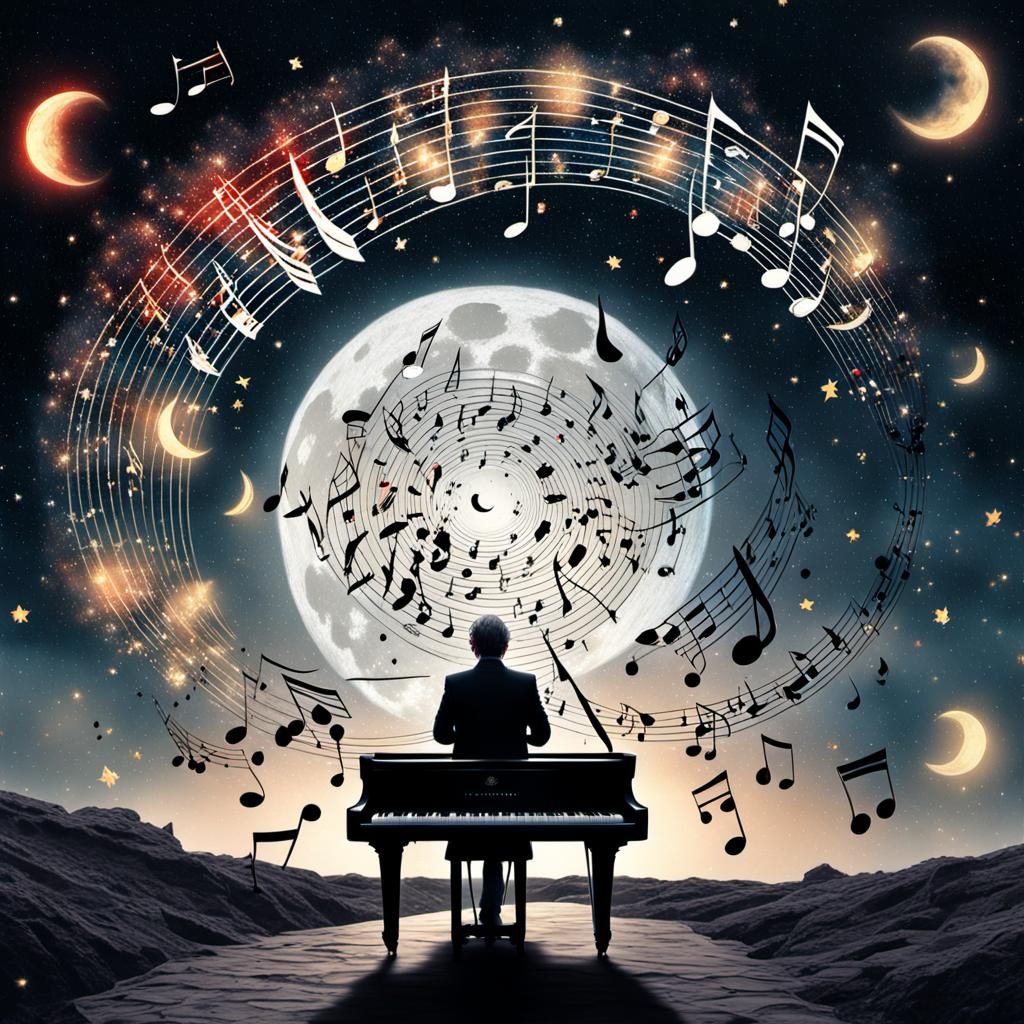 Surreal Piano Composition in Gothic Impressionist Style