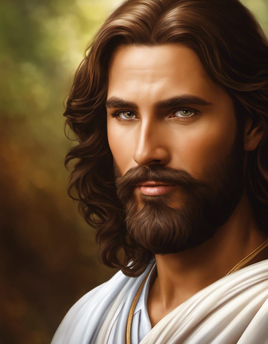 Compassionate Jesus Portrait in Digital Art Style