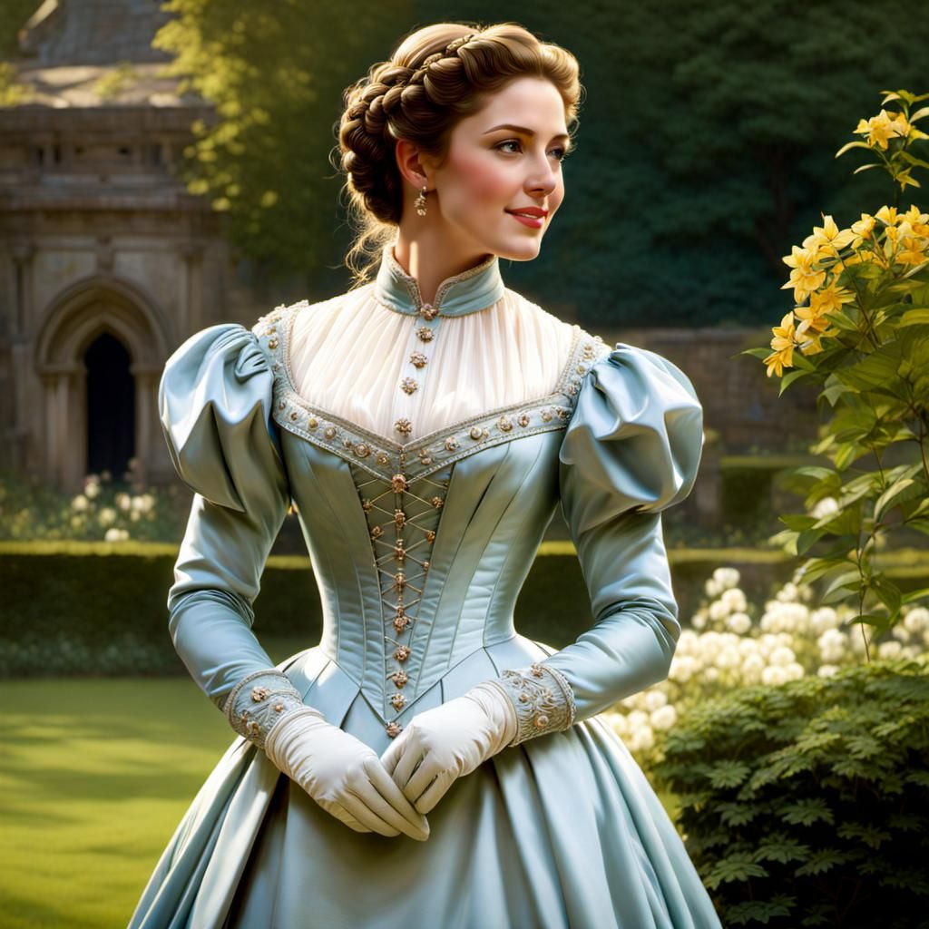 Victorian Lady in Mystic Garden, Classical Realism