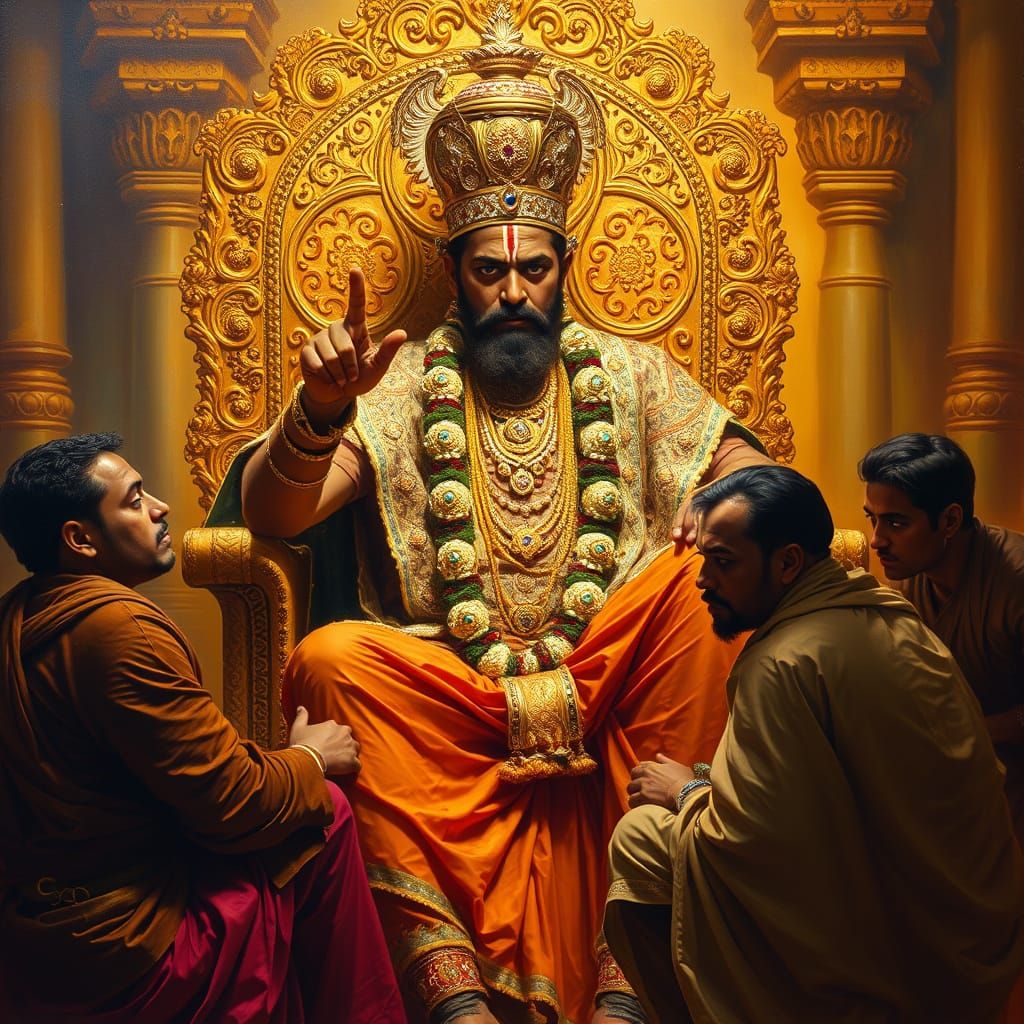 King Krishnadevaraya Passes Judgment in Opulent Royal Settin...