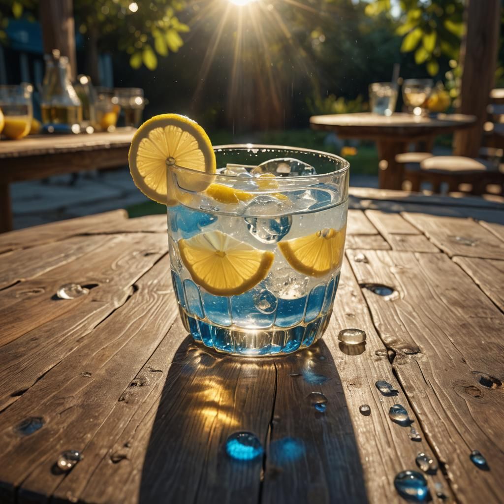 Lemonade with Sun Slice: Vibrant Fantasy Concept Art