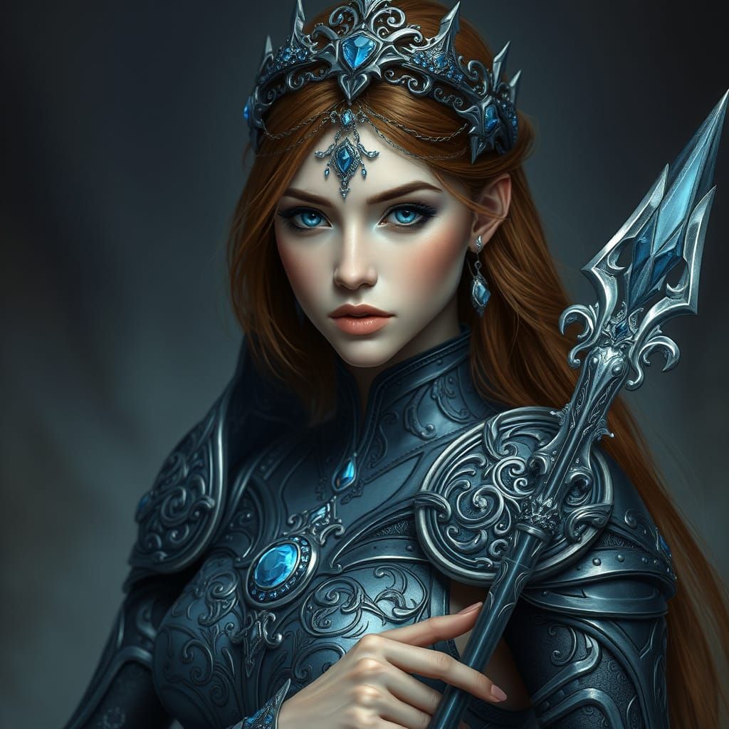 Ethereal Goddess Warrior in Celestial Armor