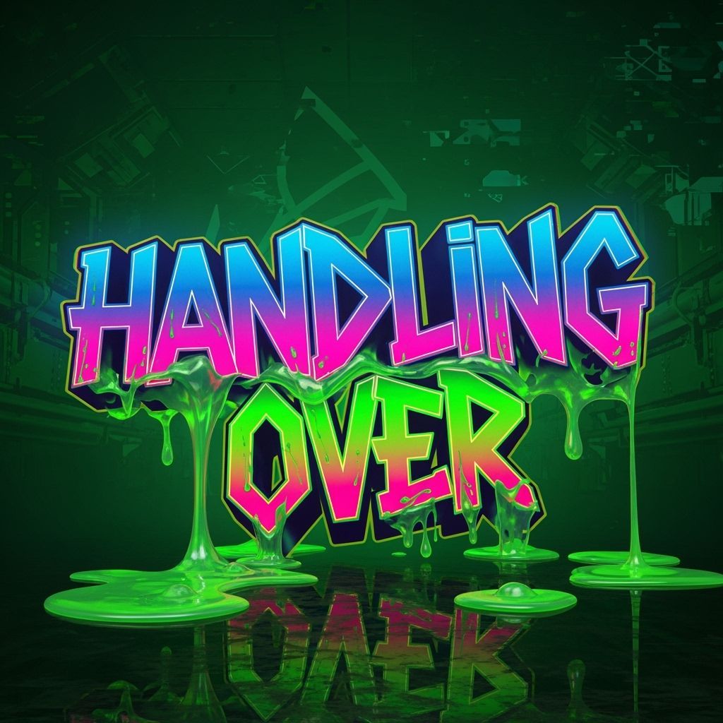 Neon Graffiti Letters with Slime in Cyberpunk Style