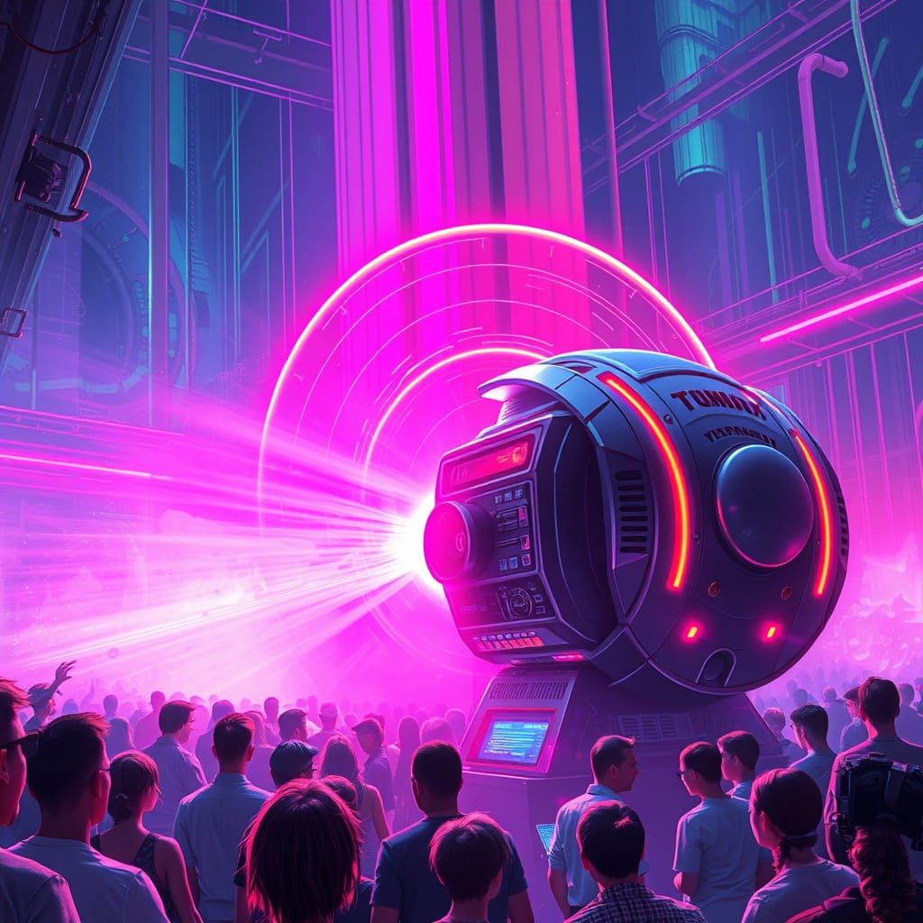 Ethereal Frequency Machine Captivates Futuristic Crowd