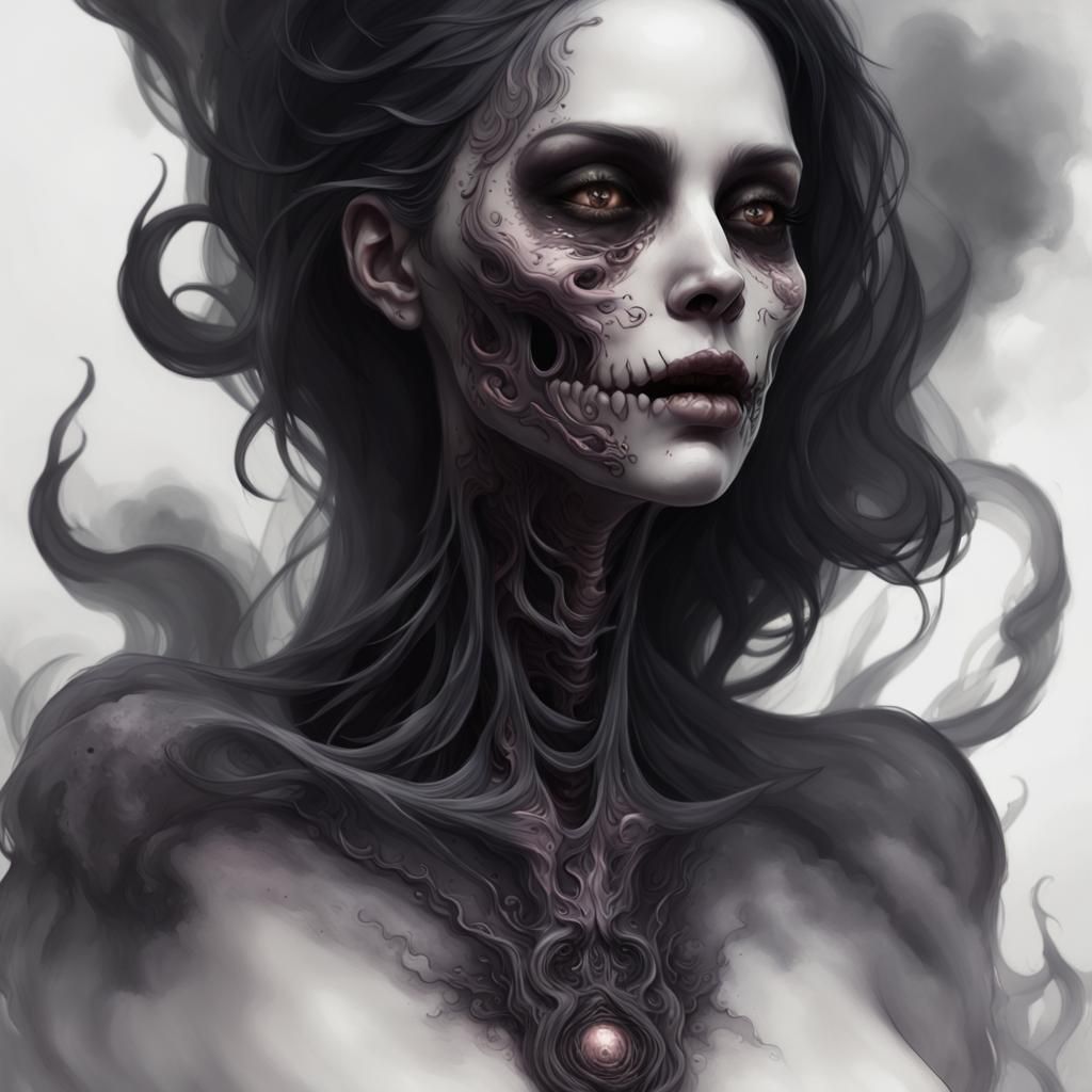 Undead Beauty in Detailed Universe Portrait