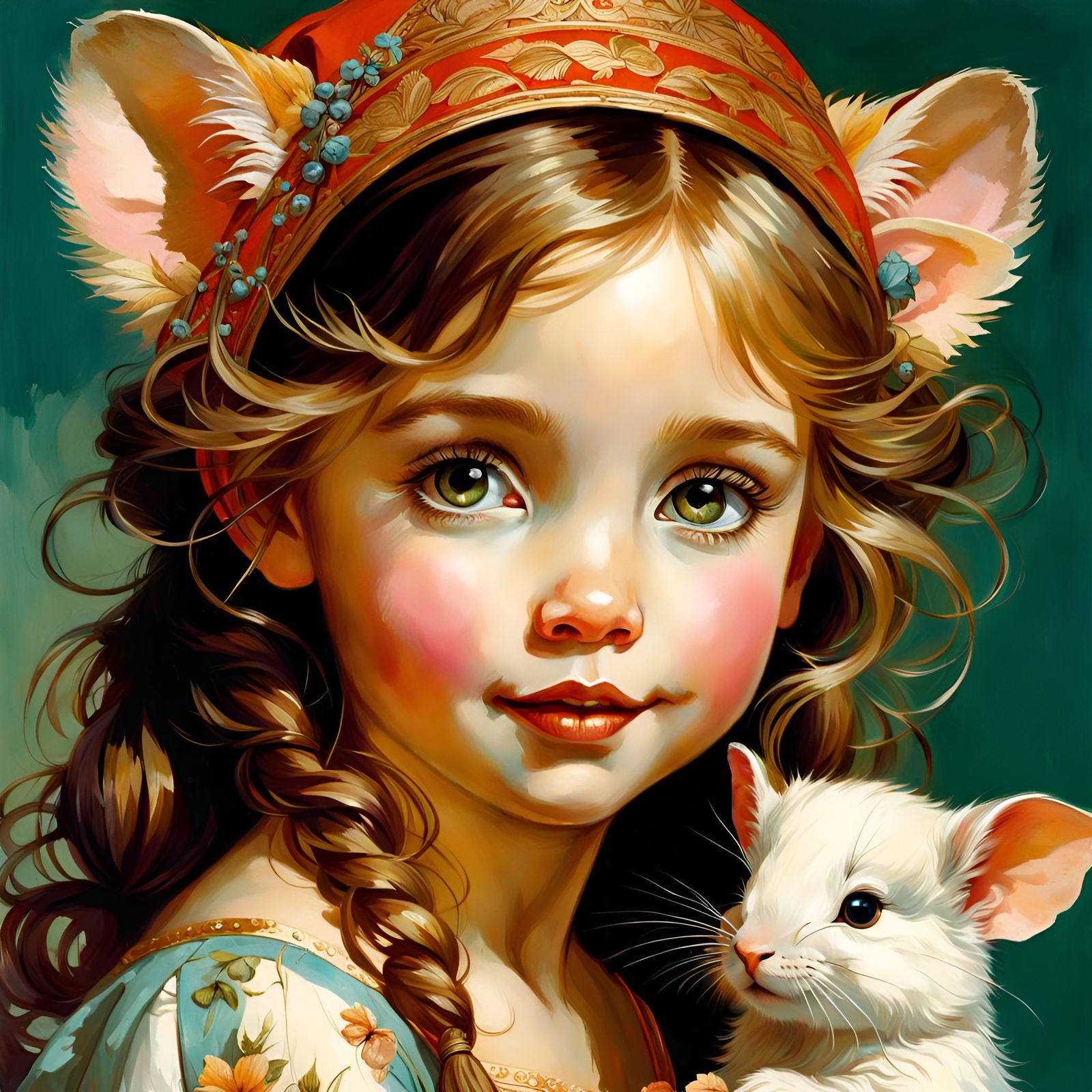 Whimsical Animal Portrait in Fantasy Style