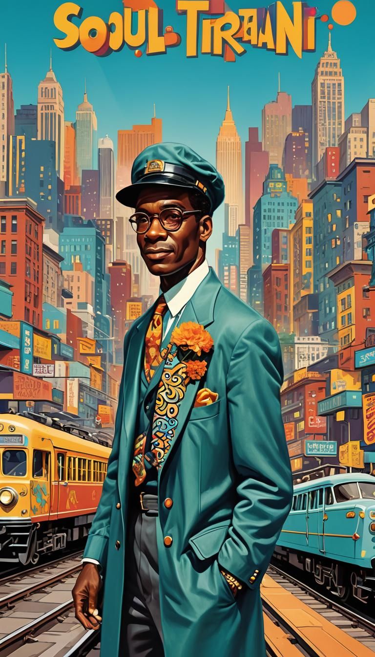 Retro Soul Train Album Cover in 1950s Style