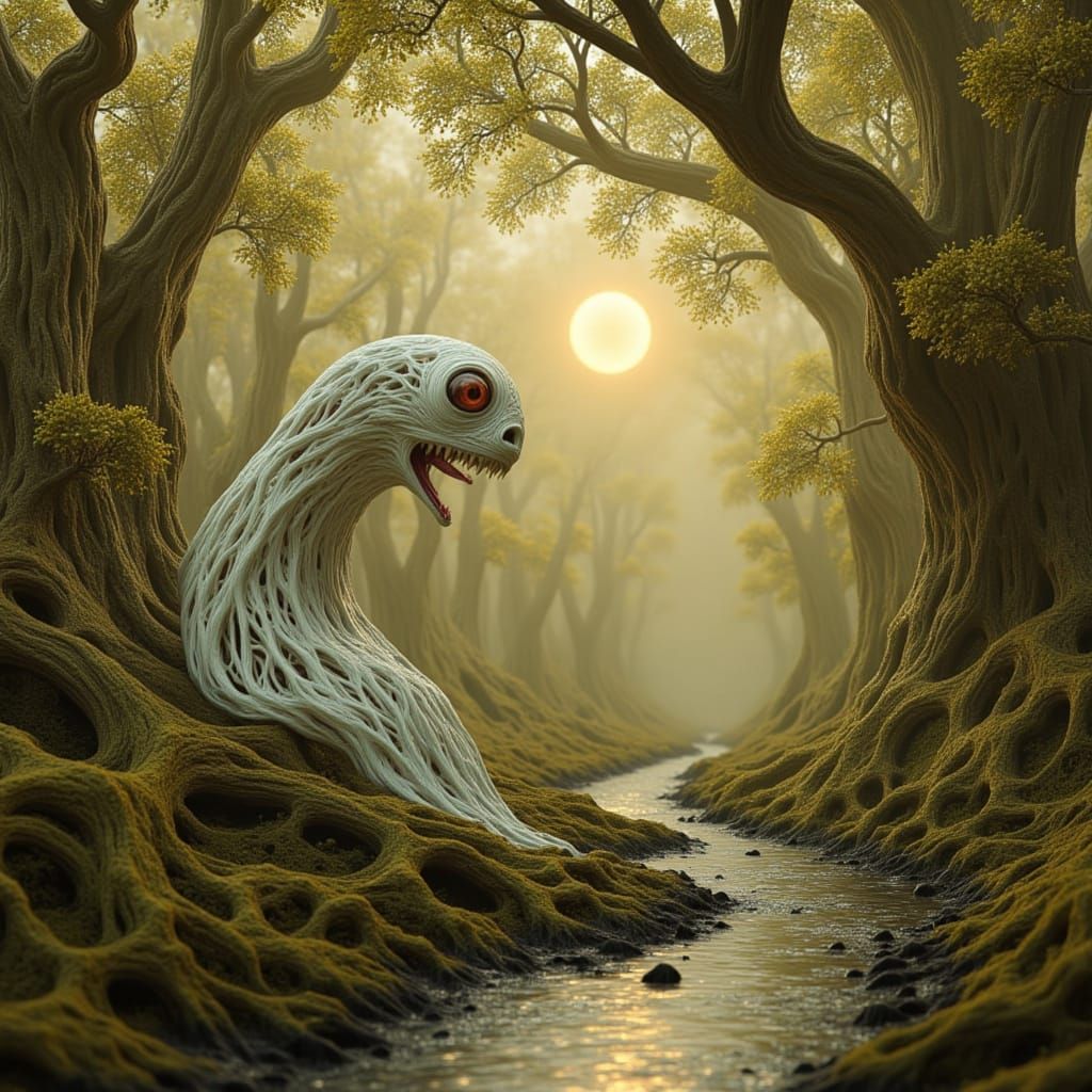 Ghostly Rag Goddess Under Weeping Willow