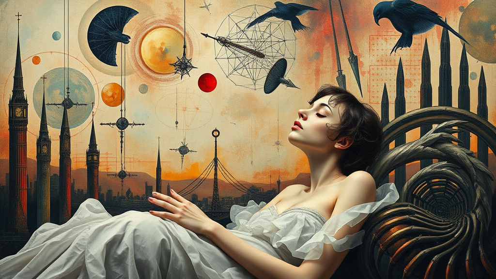 Ethereal Woman in Surreal Dystopian Dreamscape