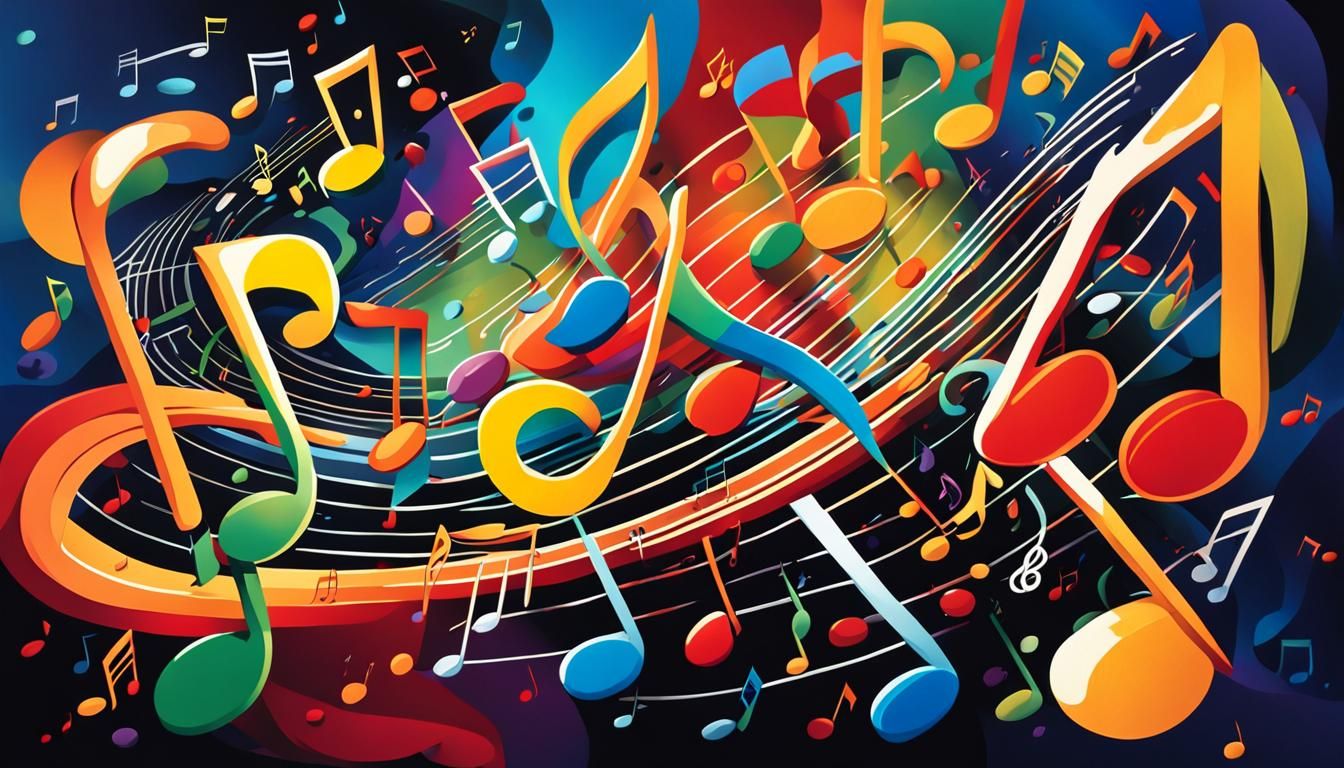 Musical Notes in Air as Hyperrealistic Concept Art