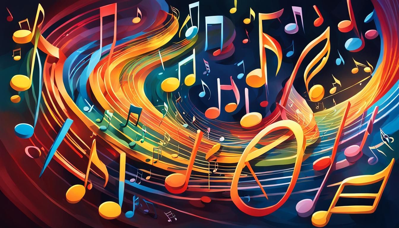 Musical Notes Dance in Air: Hyperrealistic Concept Art