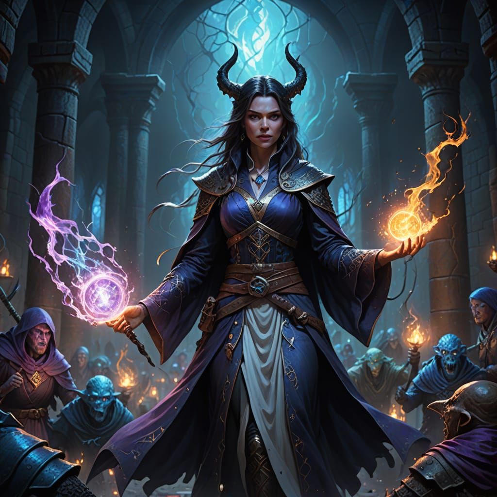 Epic Fantasy Sorceress Confronts Dark Horde in Cinematic Dig...