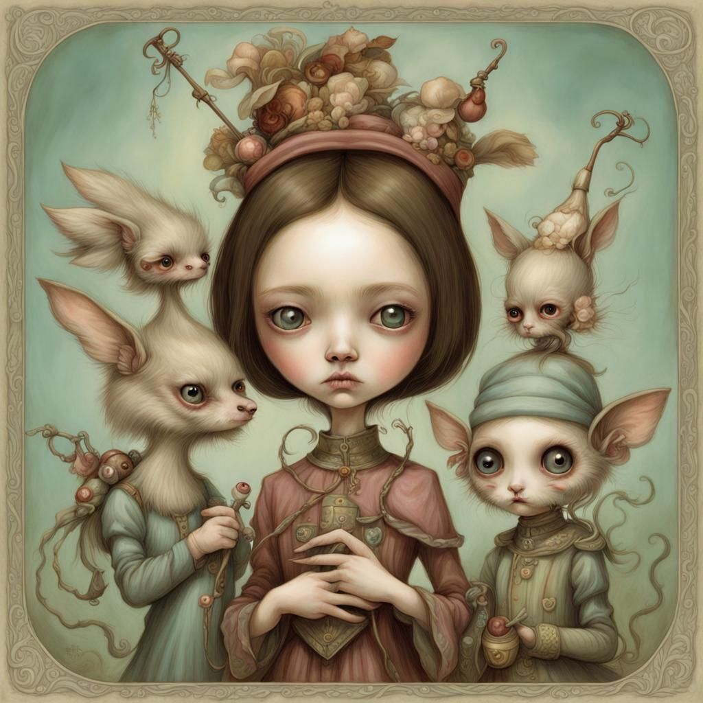 Whimsical Surreal Character Illustration in Lowbrow Style