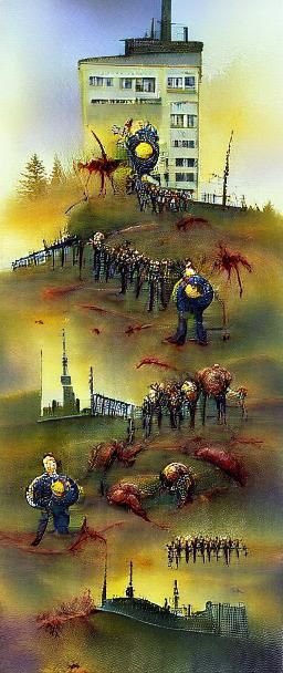 Zombie Horde Attack on Stalinist Architecture