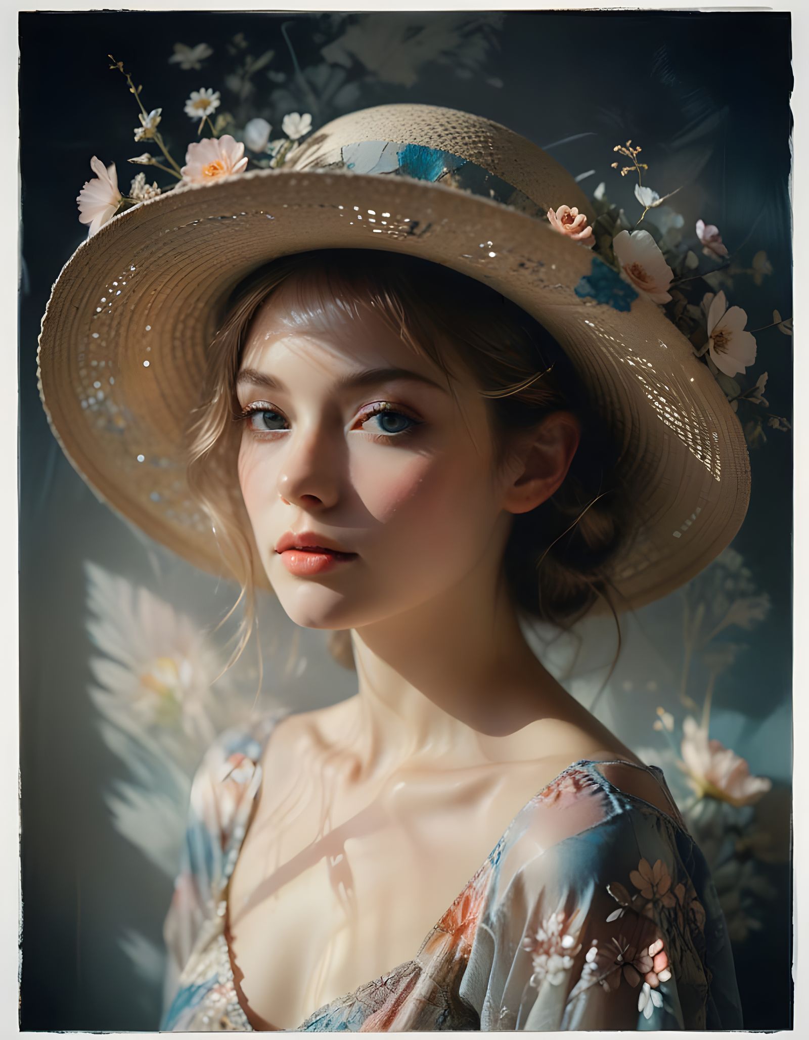 Dreamy Pinhole Portrait with Vintage Sunhat