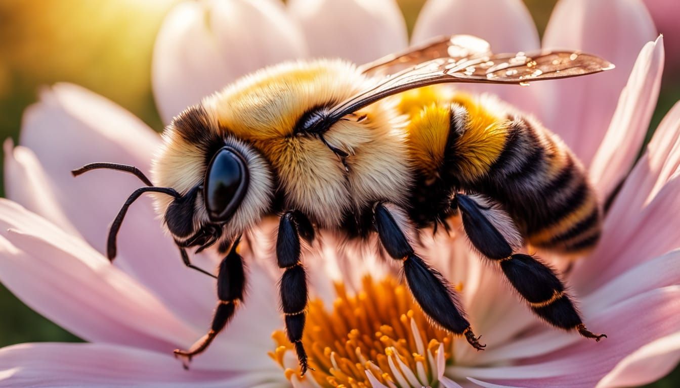 Bumble Bee Macro Photography in Golden Hour Light