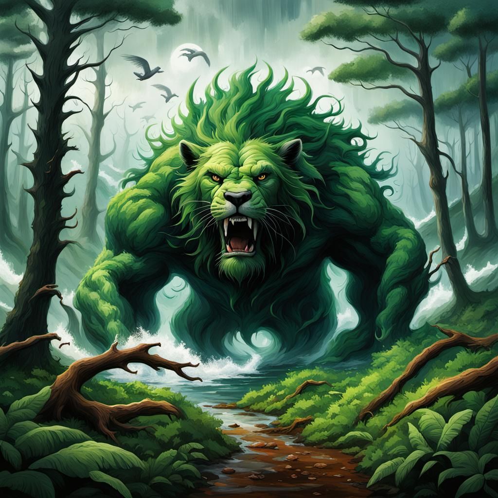 Nature's Fury: Forest Refuge Amidst Ocean Storm