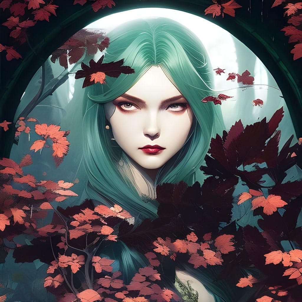 Poison Ivy Portrait in DC Comic Style