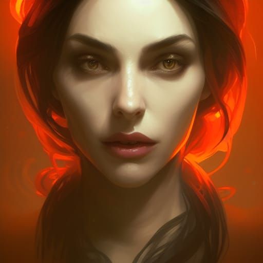 Hyperdetailed Vampire Portrait in Art Nouveau Style