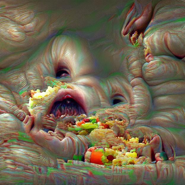 Scary Among Us Character Eating Child in 8K