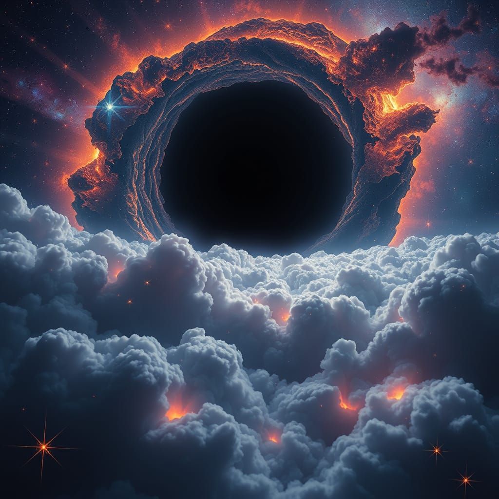 Cosmic Clouds Swirl Around a Black Hole