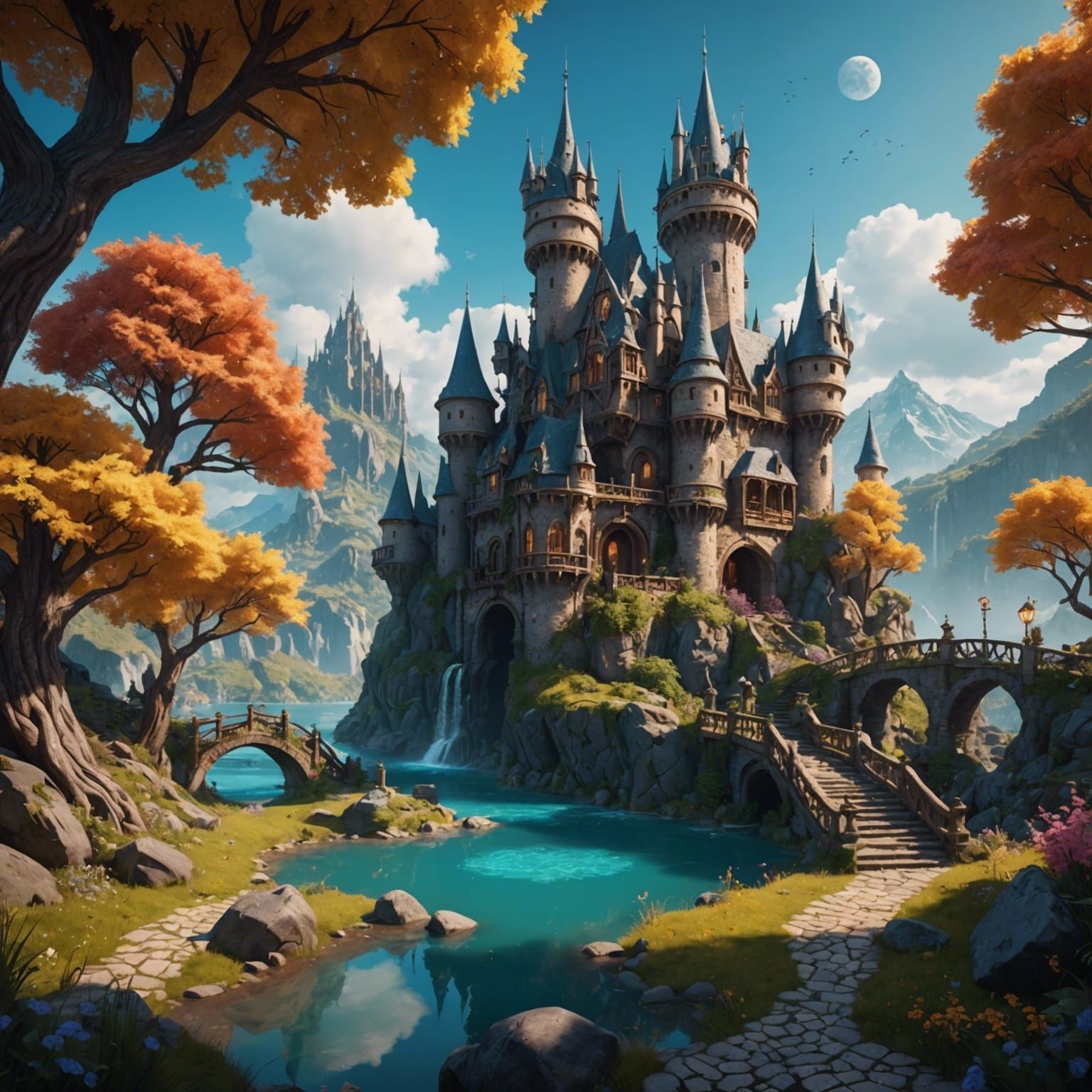 Fantastical Matte Painting with Intricate Detail