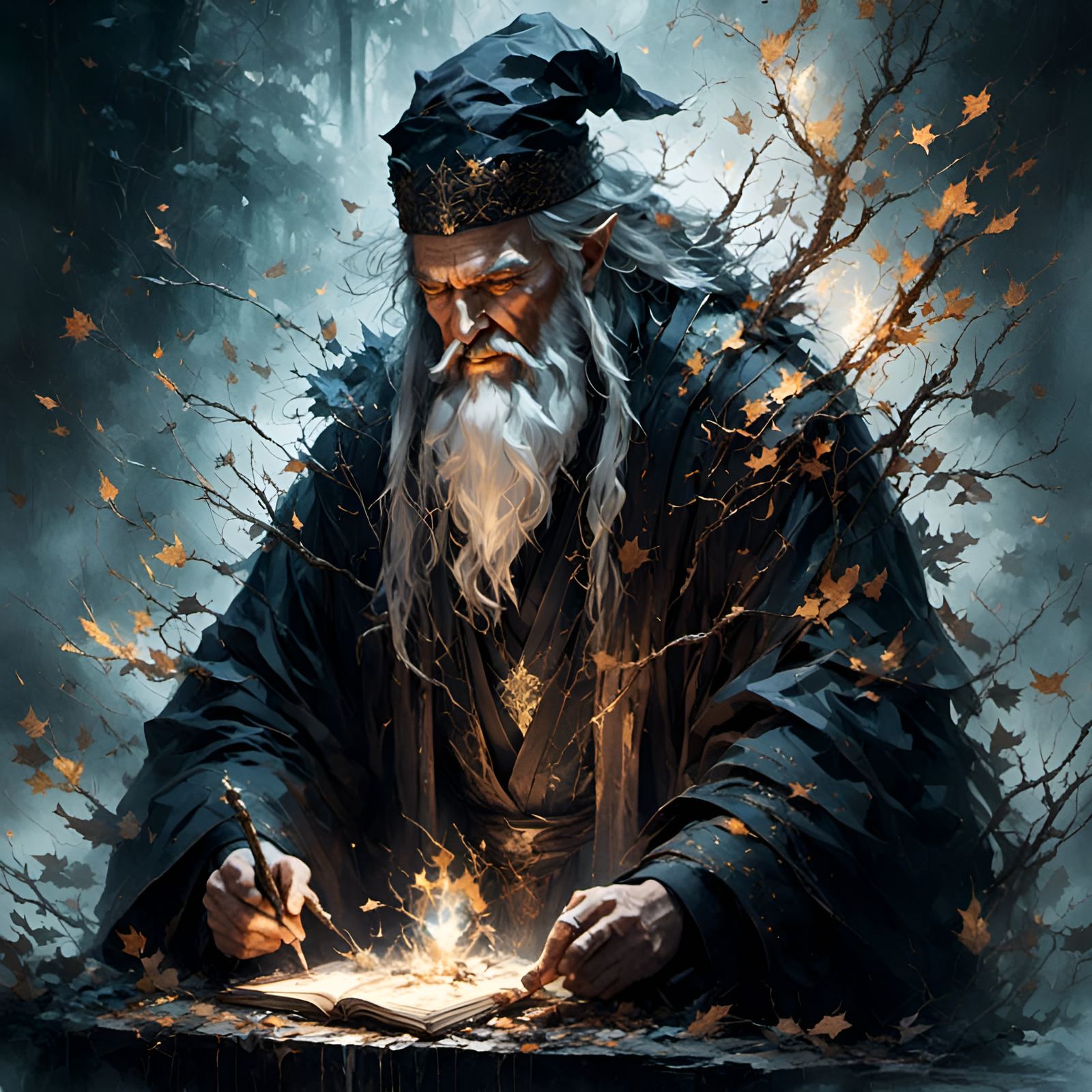 Enchantress in Snowfall: A Sorcerous Scene