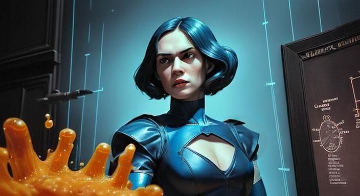 Pulp Science Fiction in Chiaroscuro Comic Style