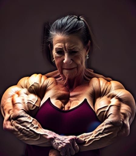 Muscular Bodybuilder Grandma with Ripped Physique