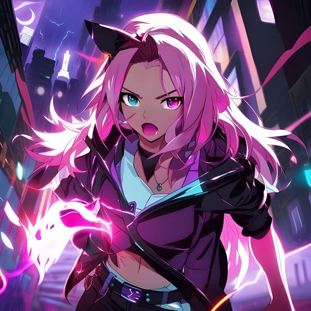 Powerful Anime Woman in Solo Leveling Style
