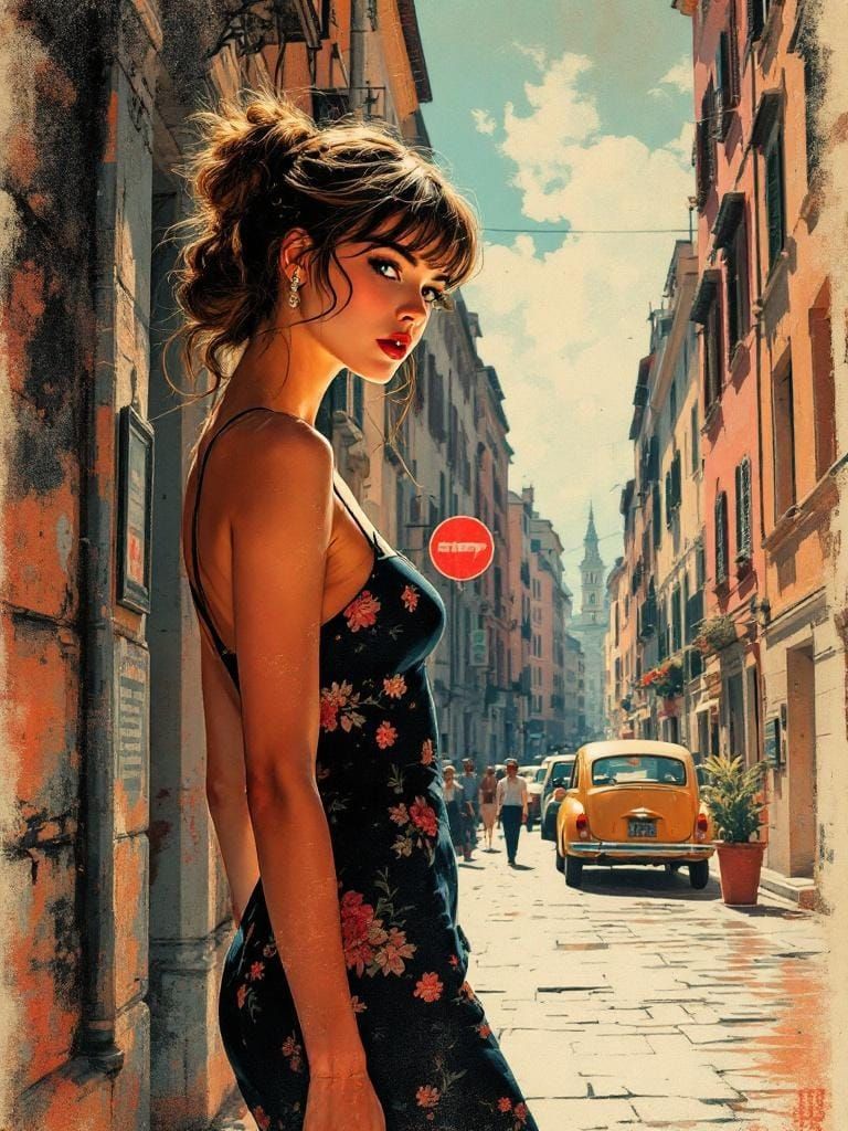 Italian Figure Study in Rome: Shepard Fairey and Otomo Style