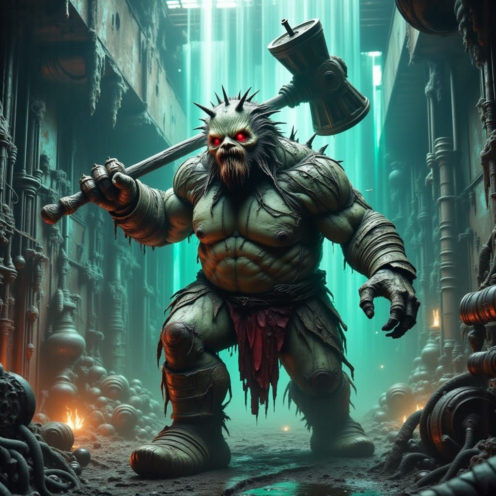 Cyberpunk-Inspired Patchwork Monster Unleashes Fury