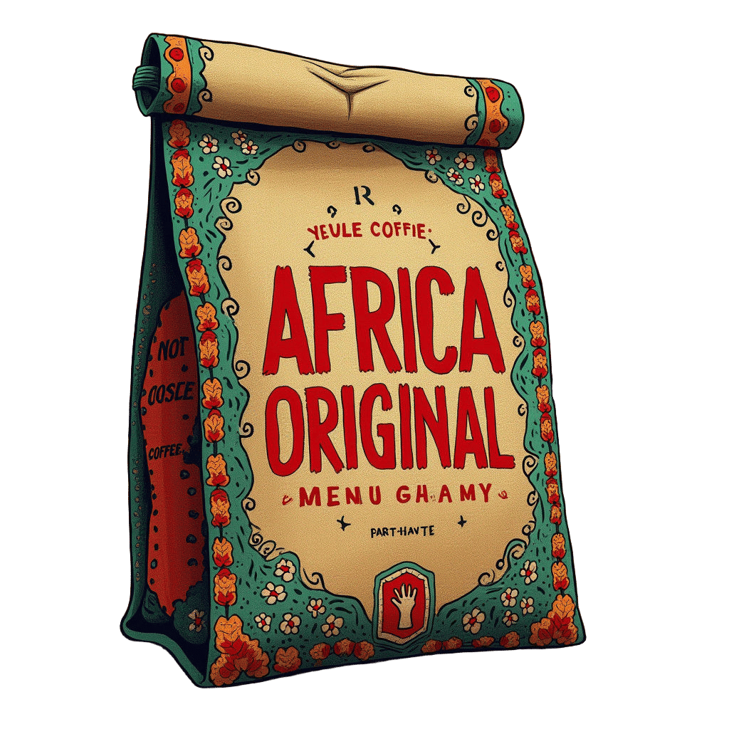 Sketch of Coffee Bag with Africa Original Label