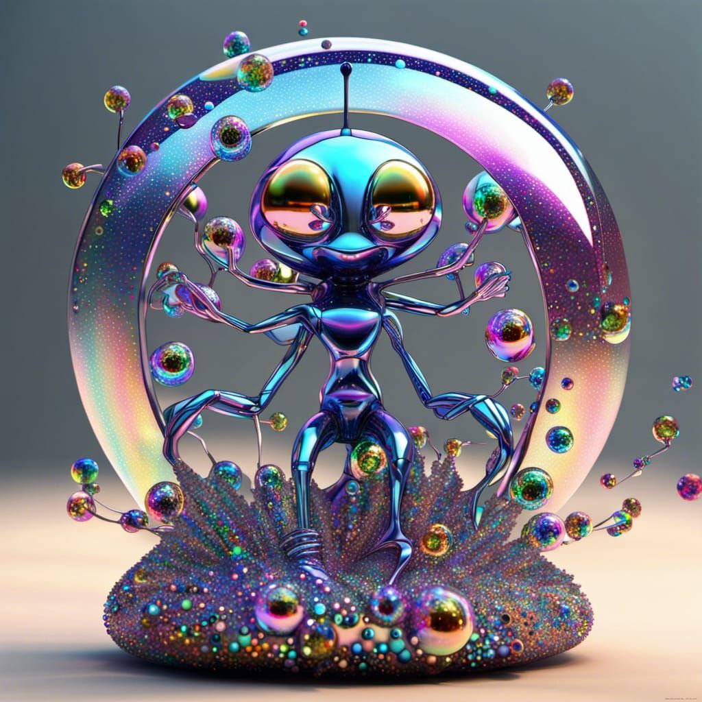 Alien Cityscape Sculpture with Fractal Details