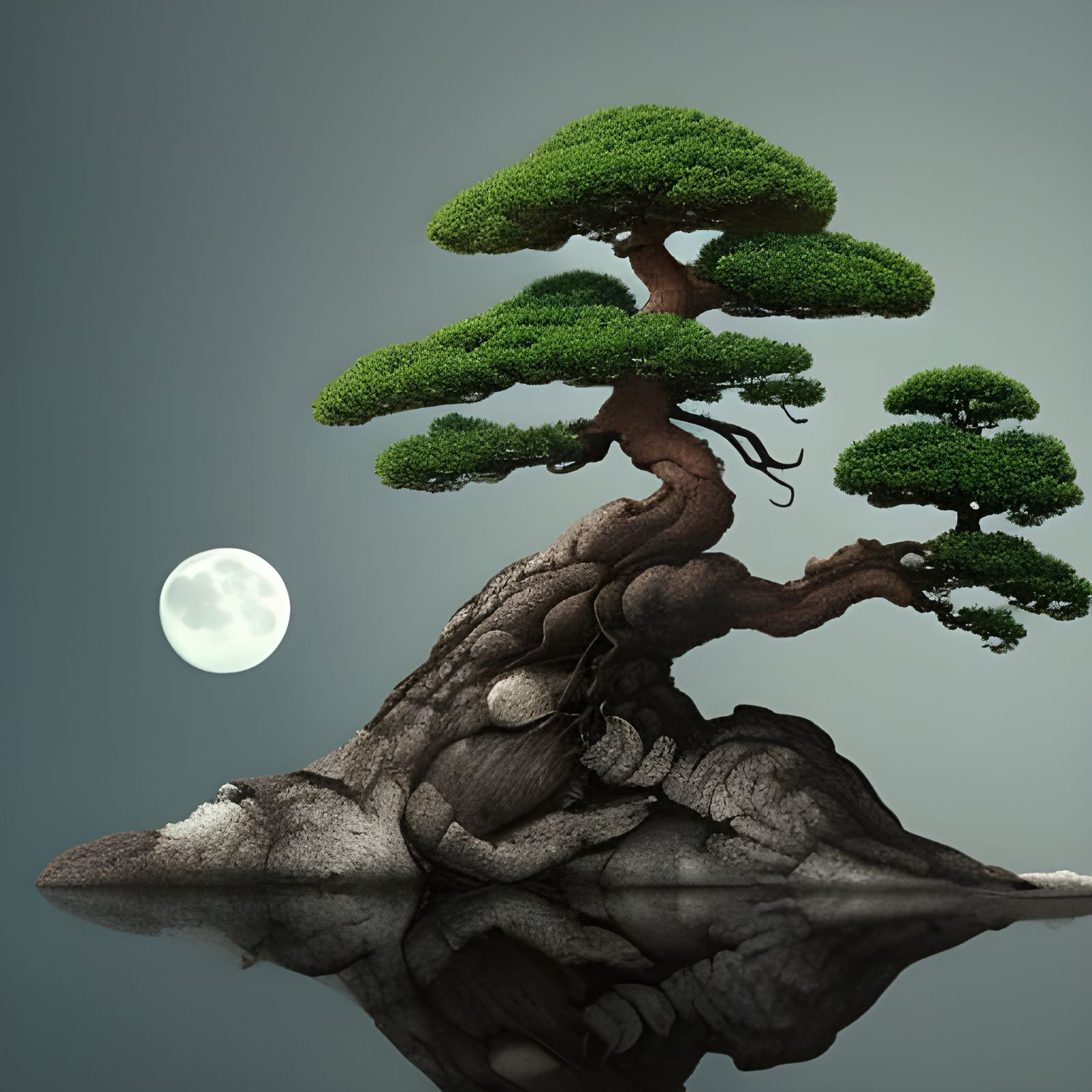Bonsai Tree Island at Dawn: Digital Matte Painting