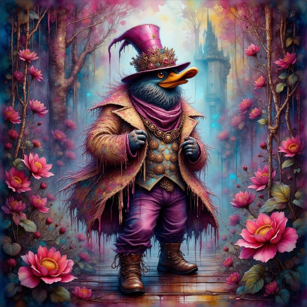 Duck Pimp in Detailed Matte Painting Style