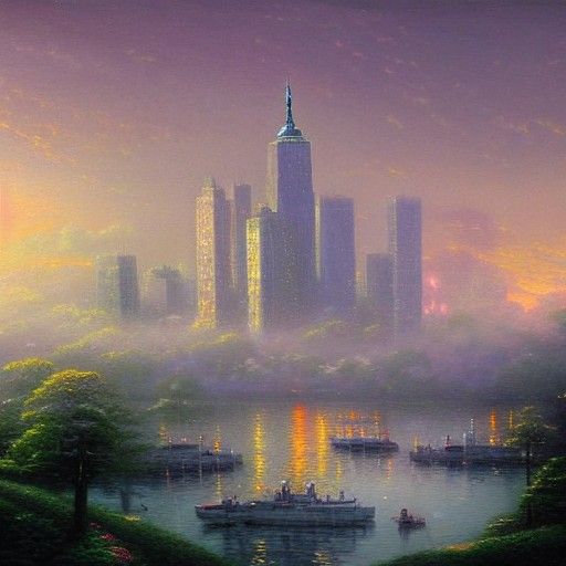 Ethereal New York City in Fantasy Style